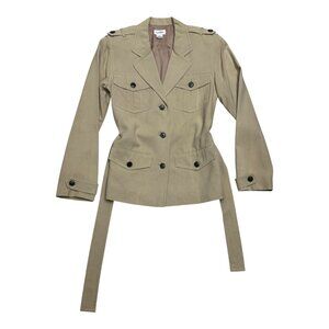 NEIMAN MARCUS 100% SILK Vintage 90s Luxury Designer Light Trench Jacket Small